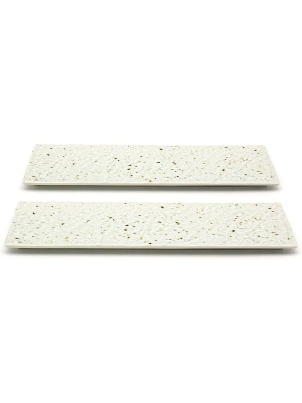 Elegant Ceramic Serving Platters Set of 2 - Rectangle Sushi Plates for